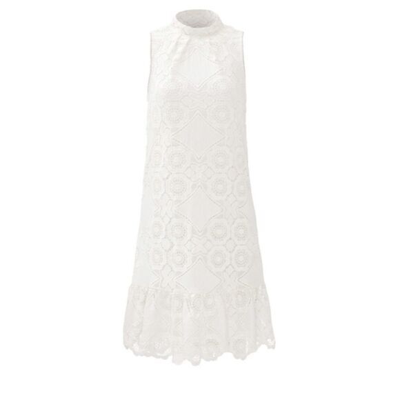 Erin fetherson white scalloped sleeveless dress - Picture 1 of 13